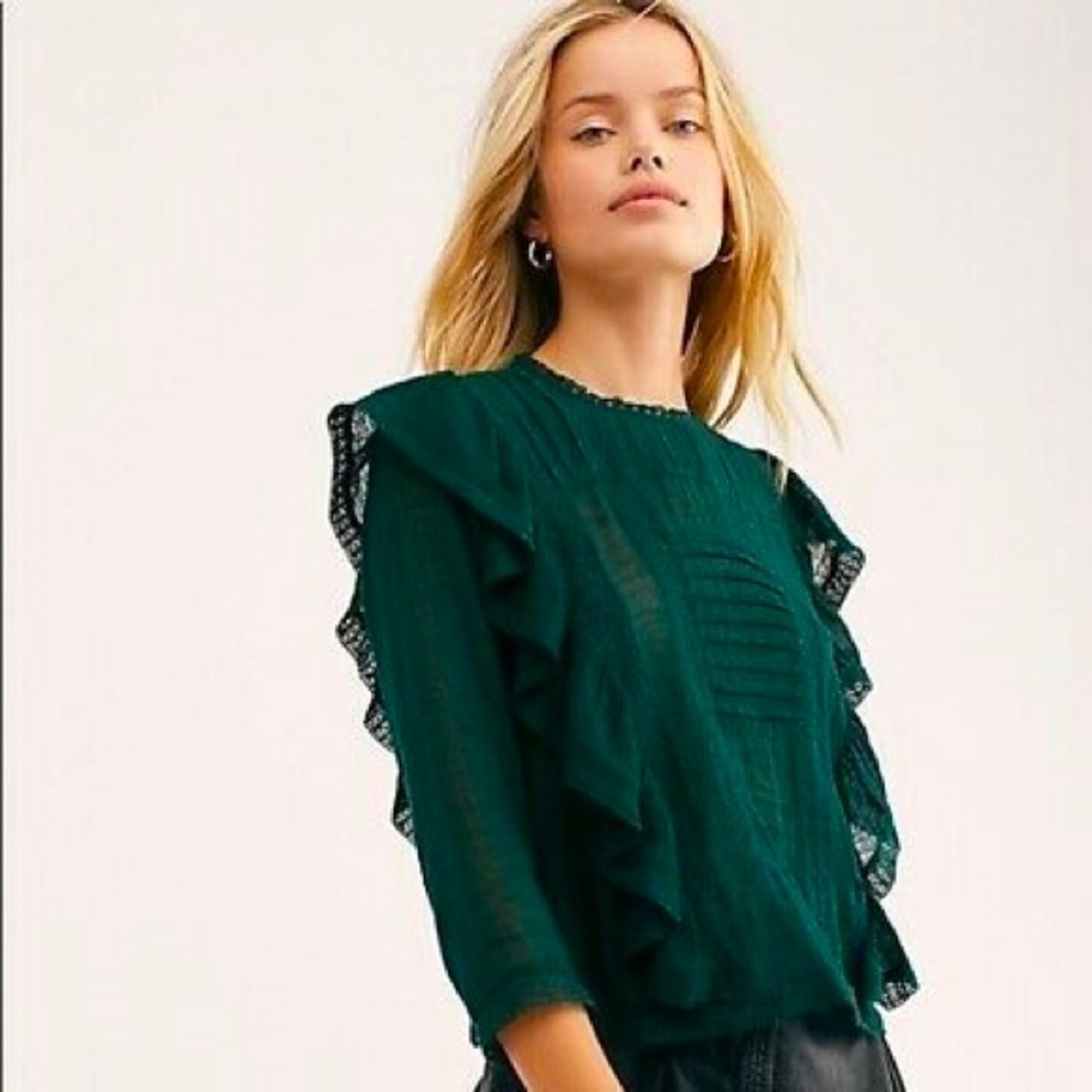 Free People | Emerald Green Jasmine Top | Small